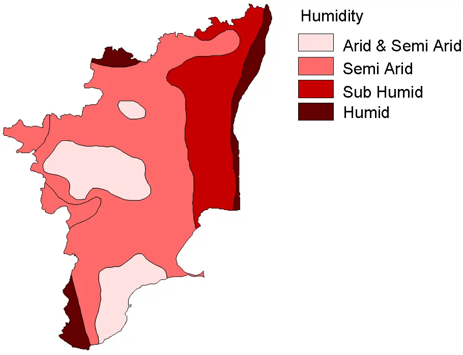 Relative Humidity Map Tamil Nadu