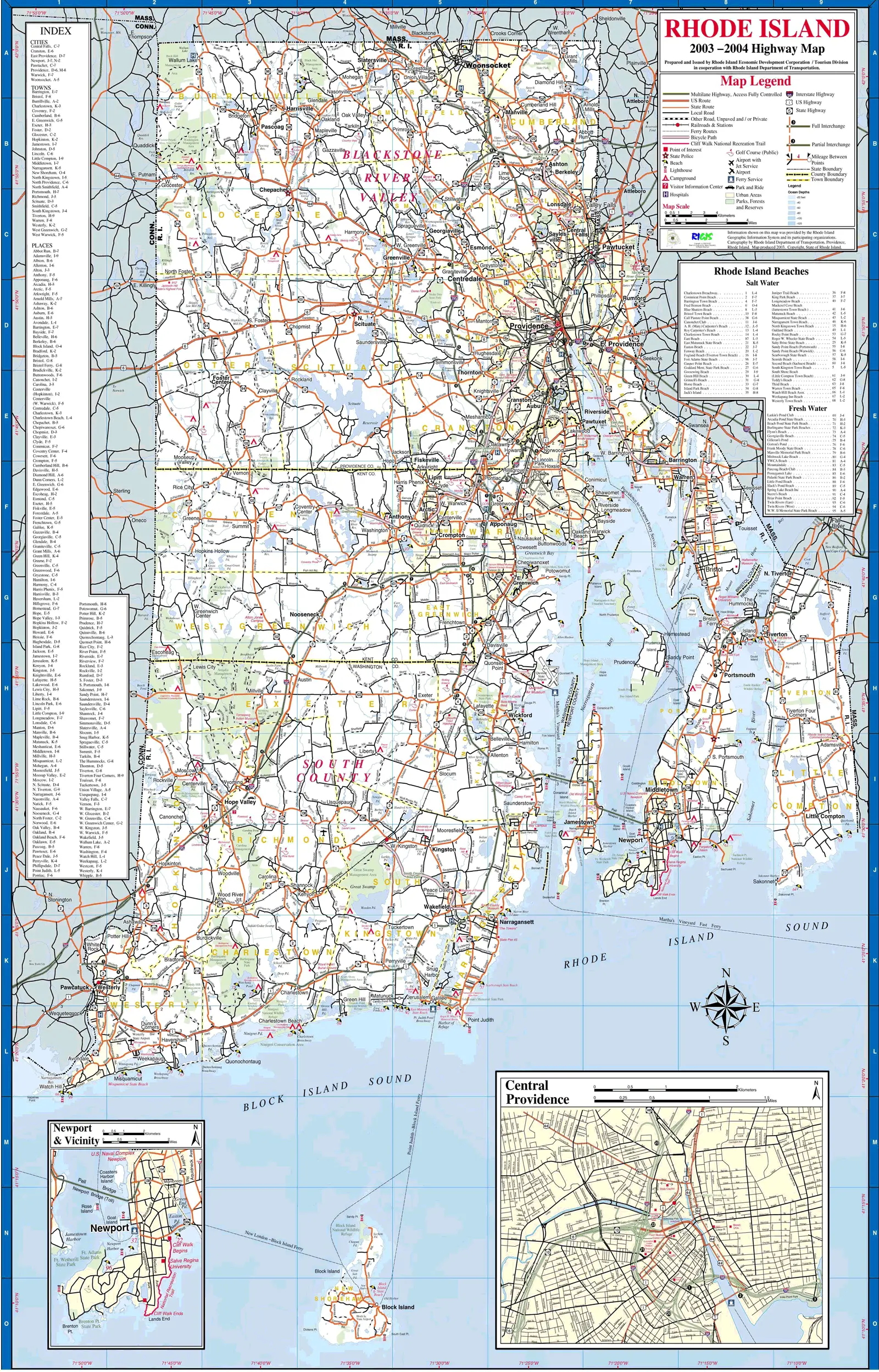 Rhode Island Highway Map