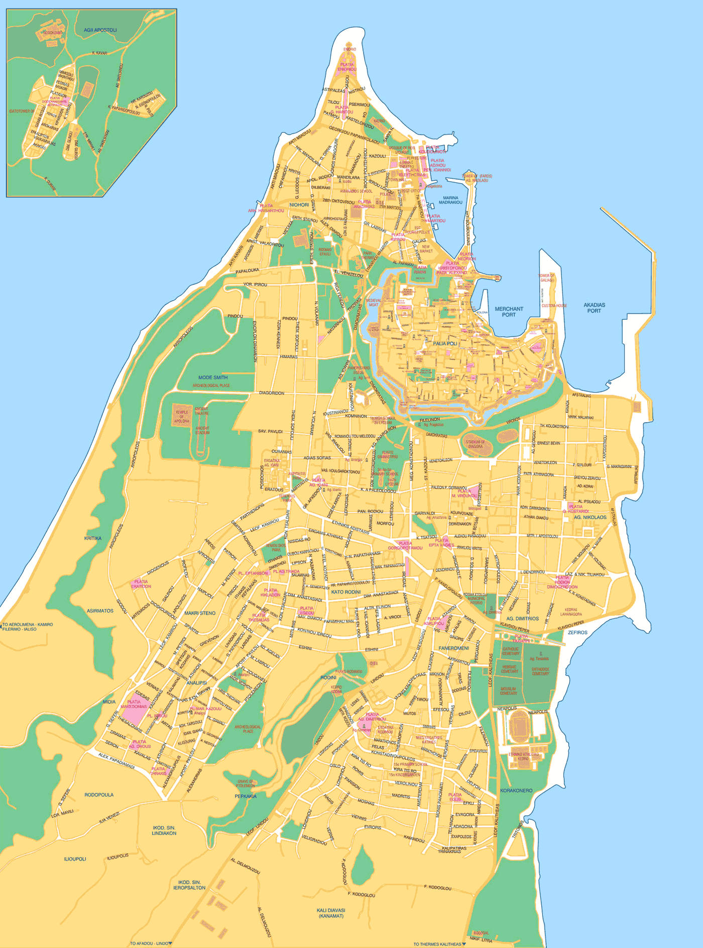 Rhodes City Map