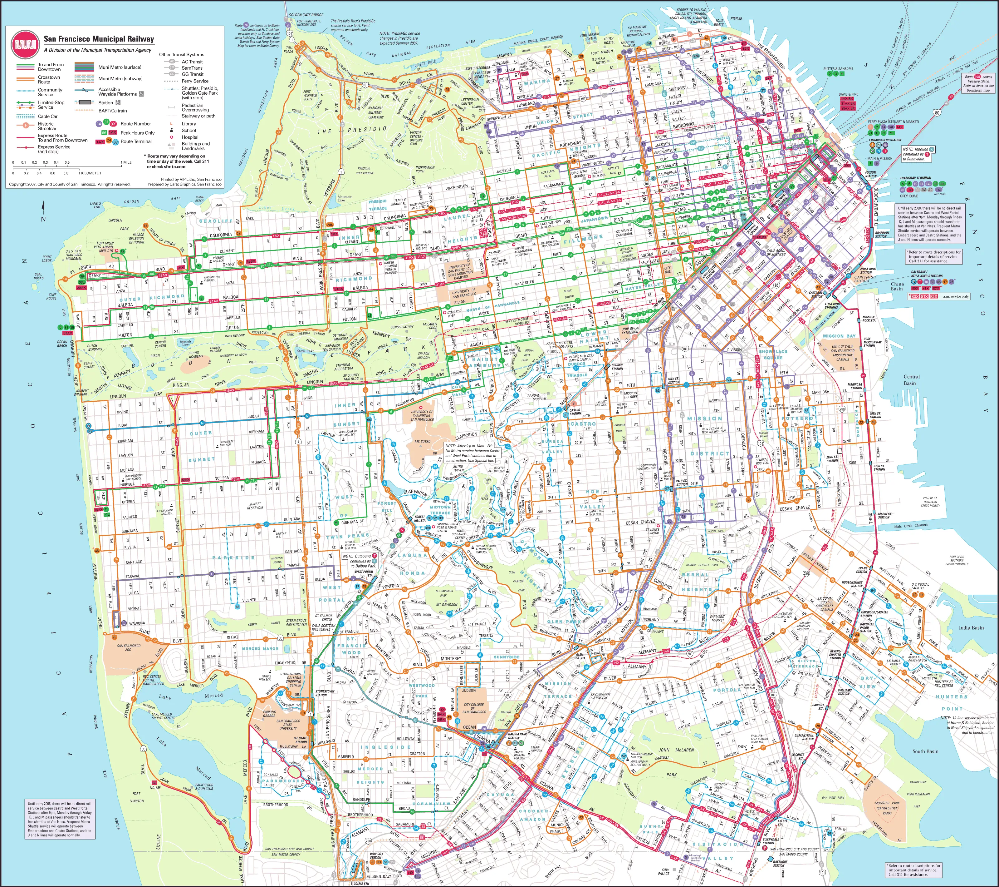 Road And Transport Map San Francisco
