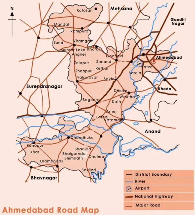 Road Map of Ahmedabad - Mapsof.Net