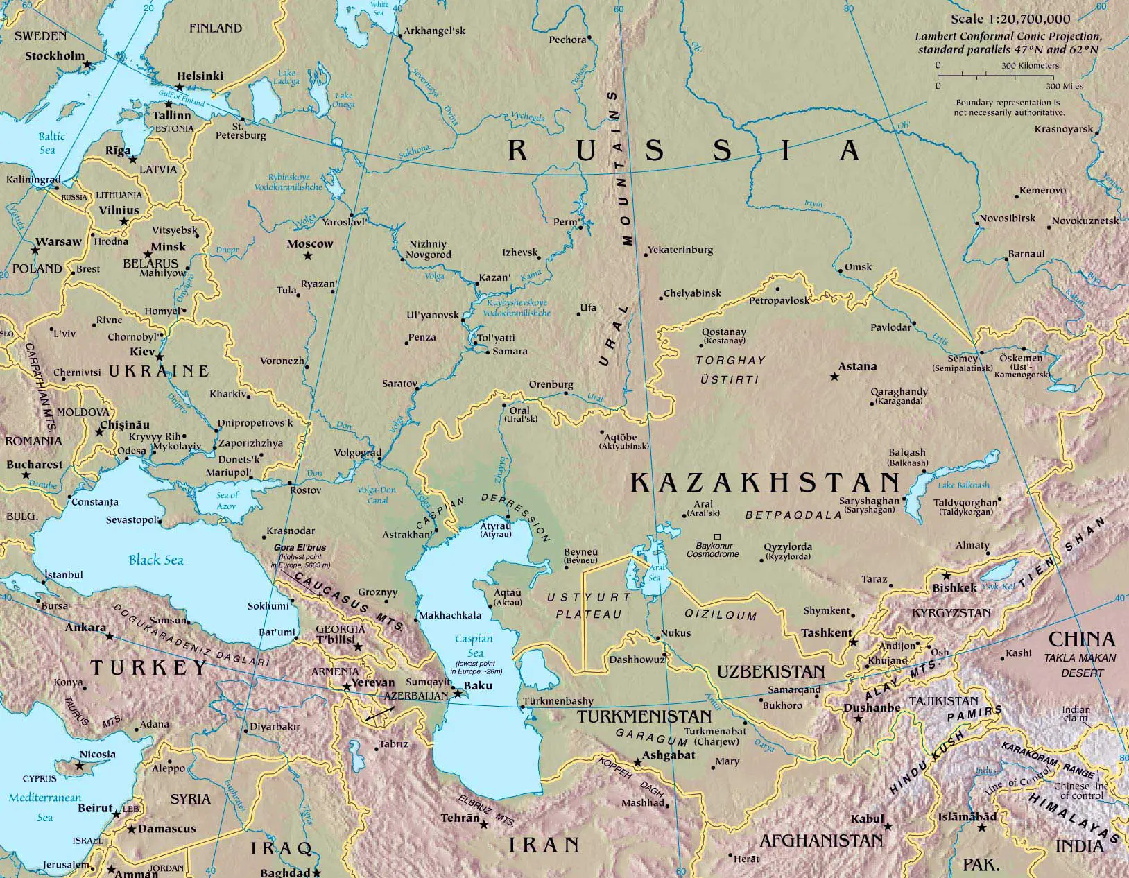 Russia And Central Asia Map Mapsof Net