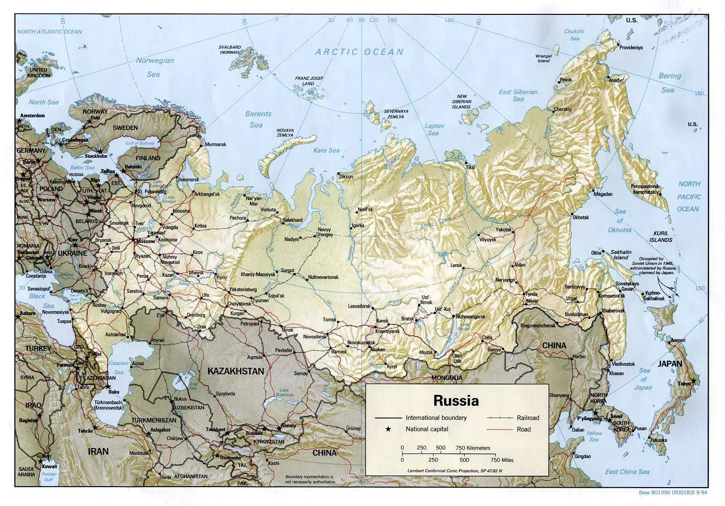 Russia Map Physical