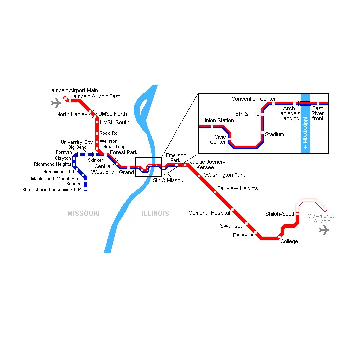 Saint Louis Metro Map