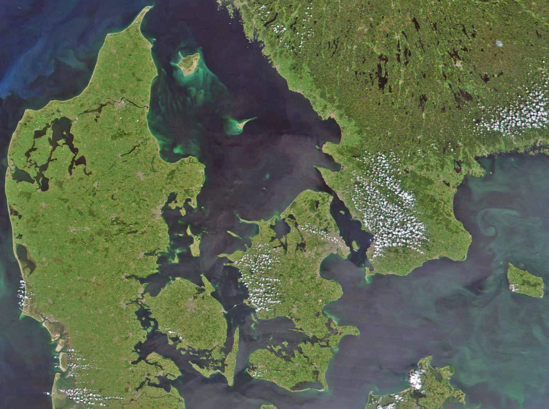 Satellite Image of Denmark In July 2001