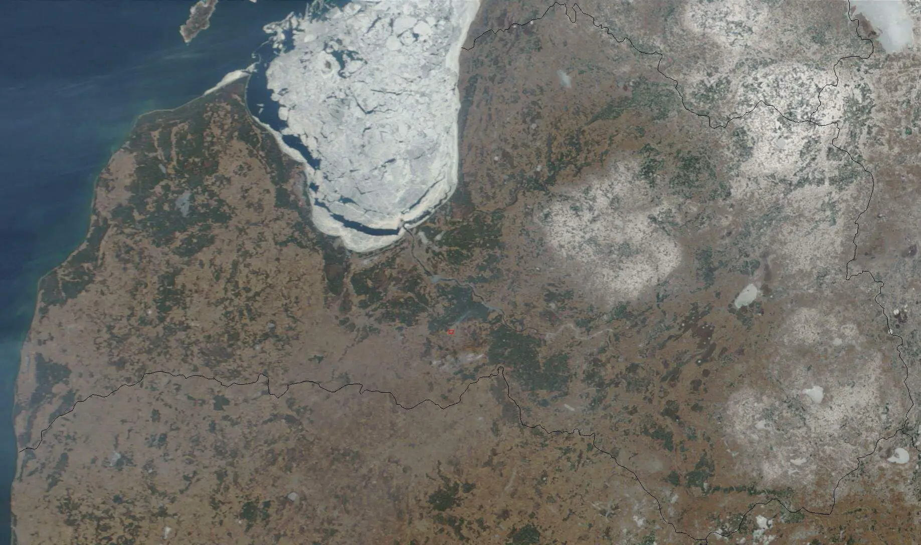 Satellite Image of Latvia In March 2003