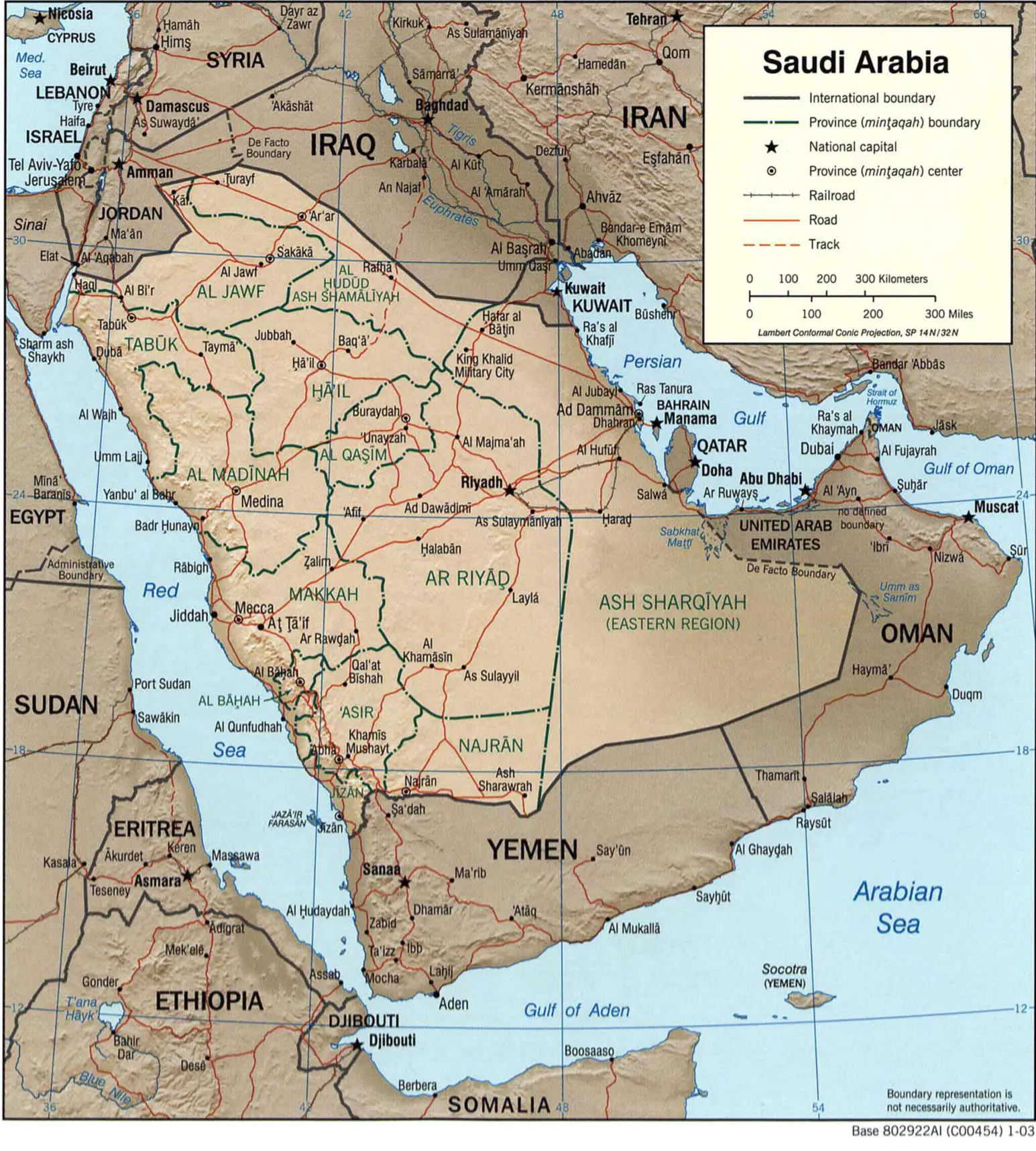 Saudi Arabia 2003 Cia Map