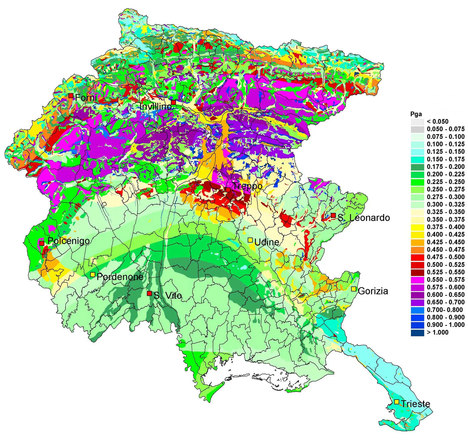 Seismic Geomorphologic Map Friuli Venezia Giulia