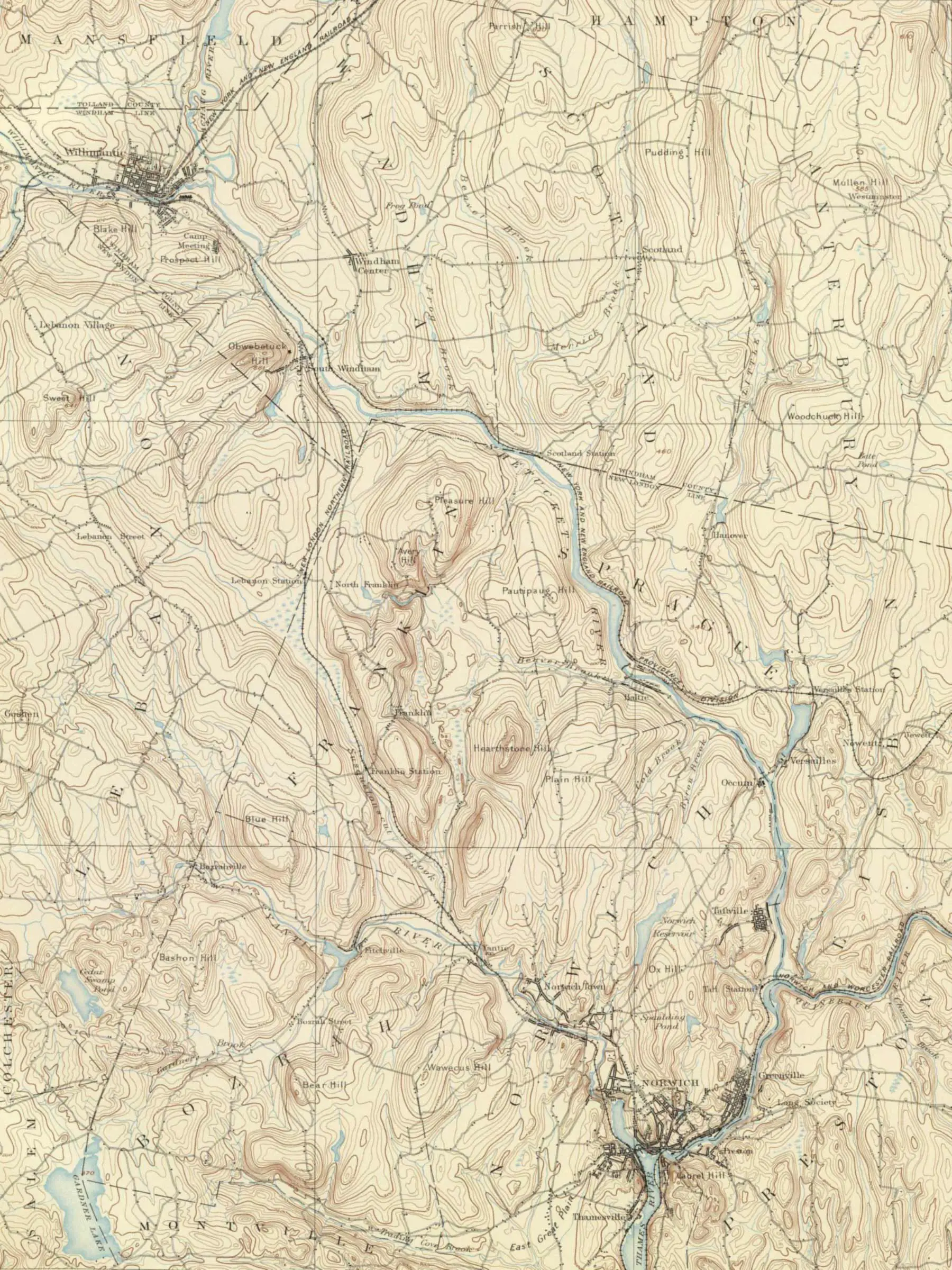Shetucket River (connecticut) Map