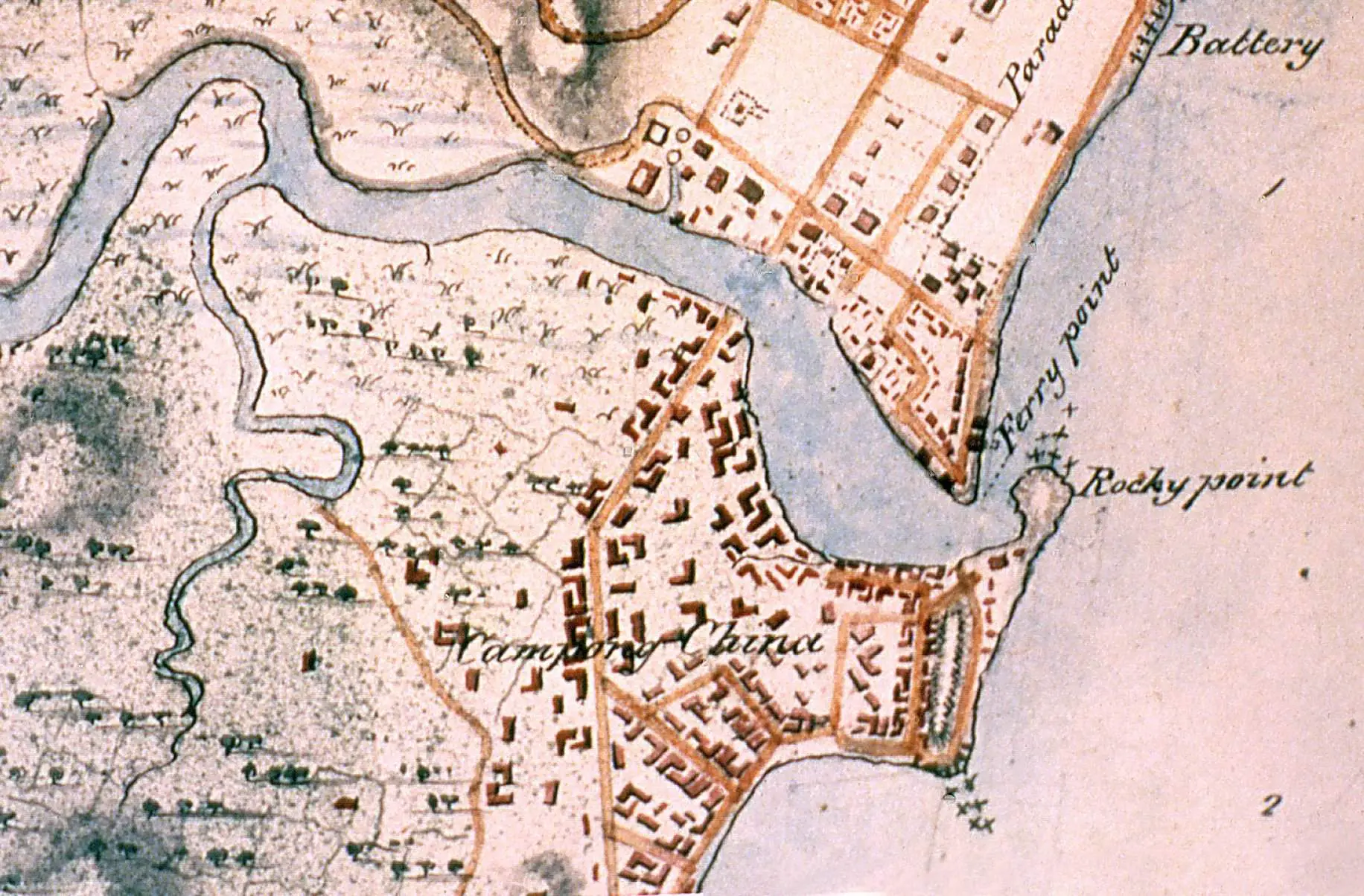 Singapore Map 1825 Detail