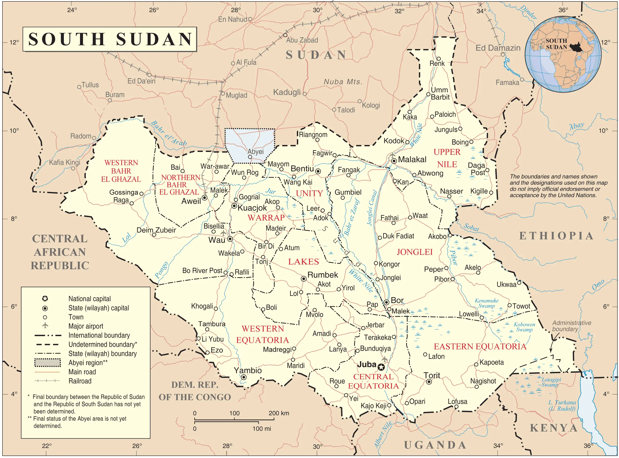 South Sudan Map 2012