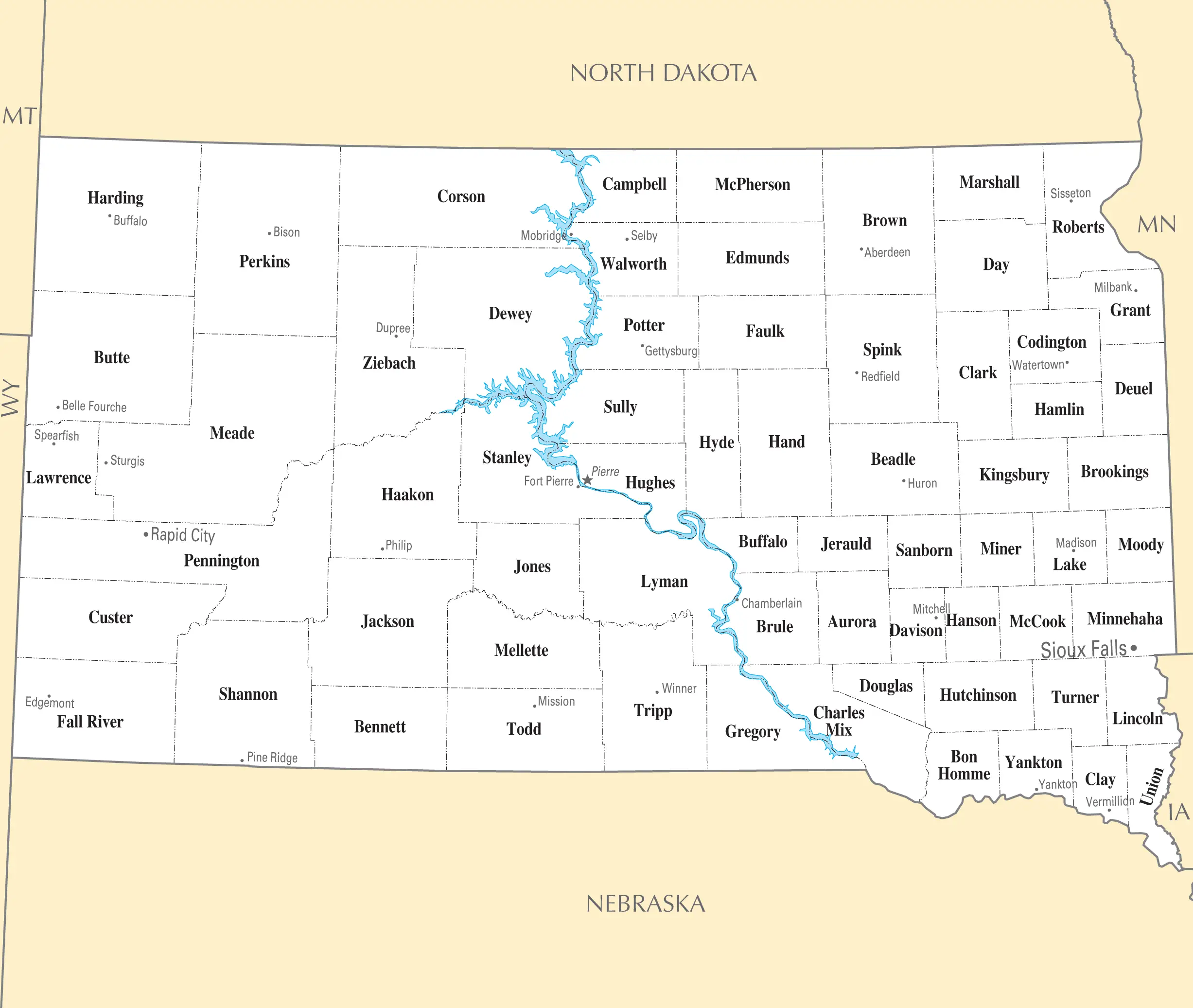 South Dakota Cities And Towns