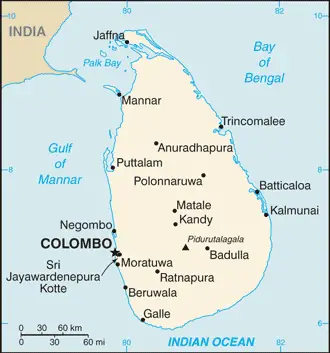 Sri Lanka Cia Wfb Map