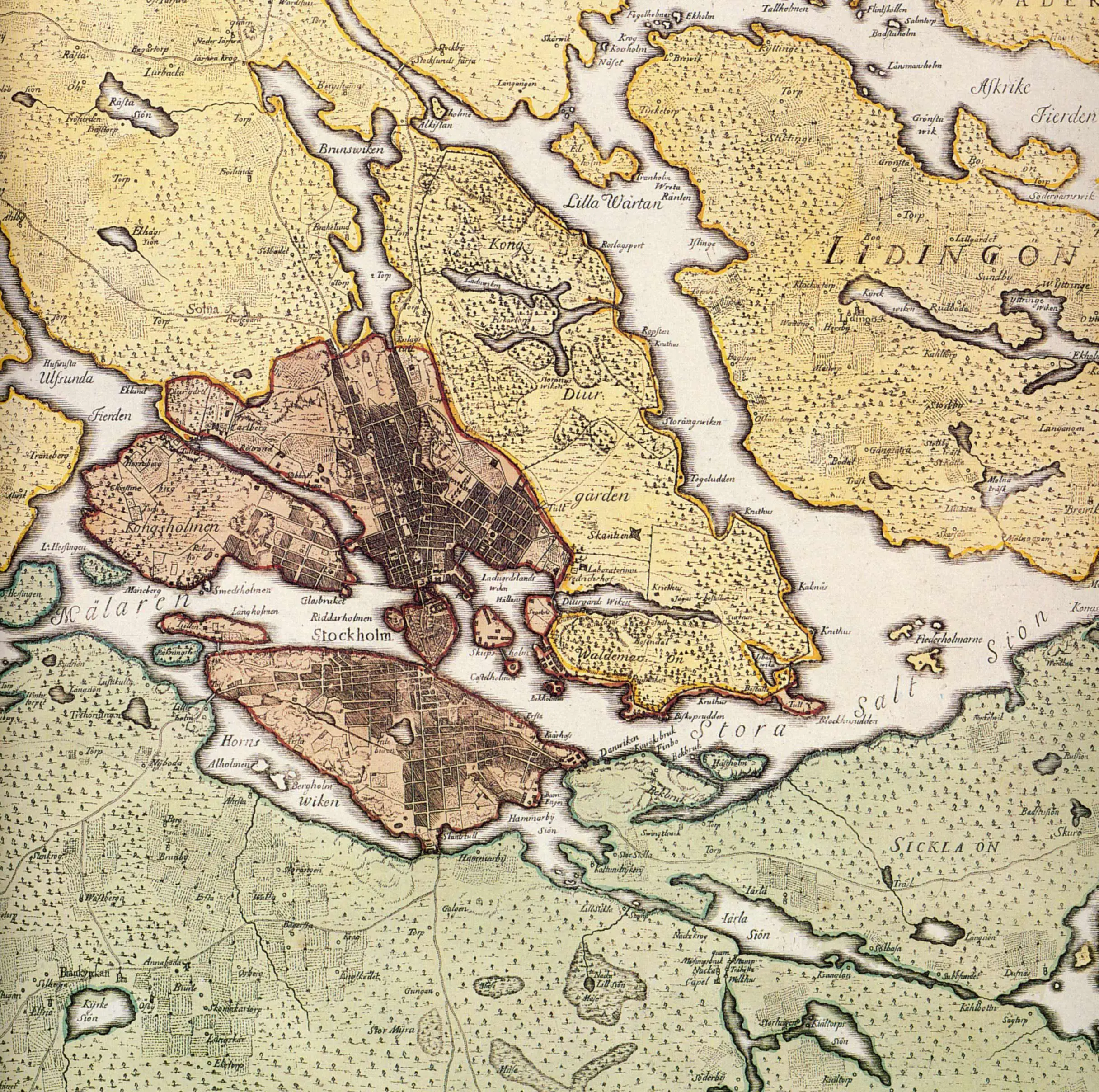 Stockholmskarta 1750 - Mapsof.Net
