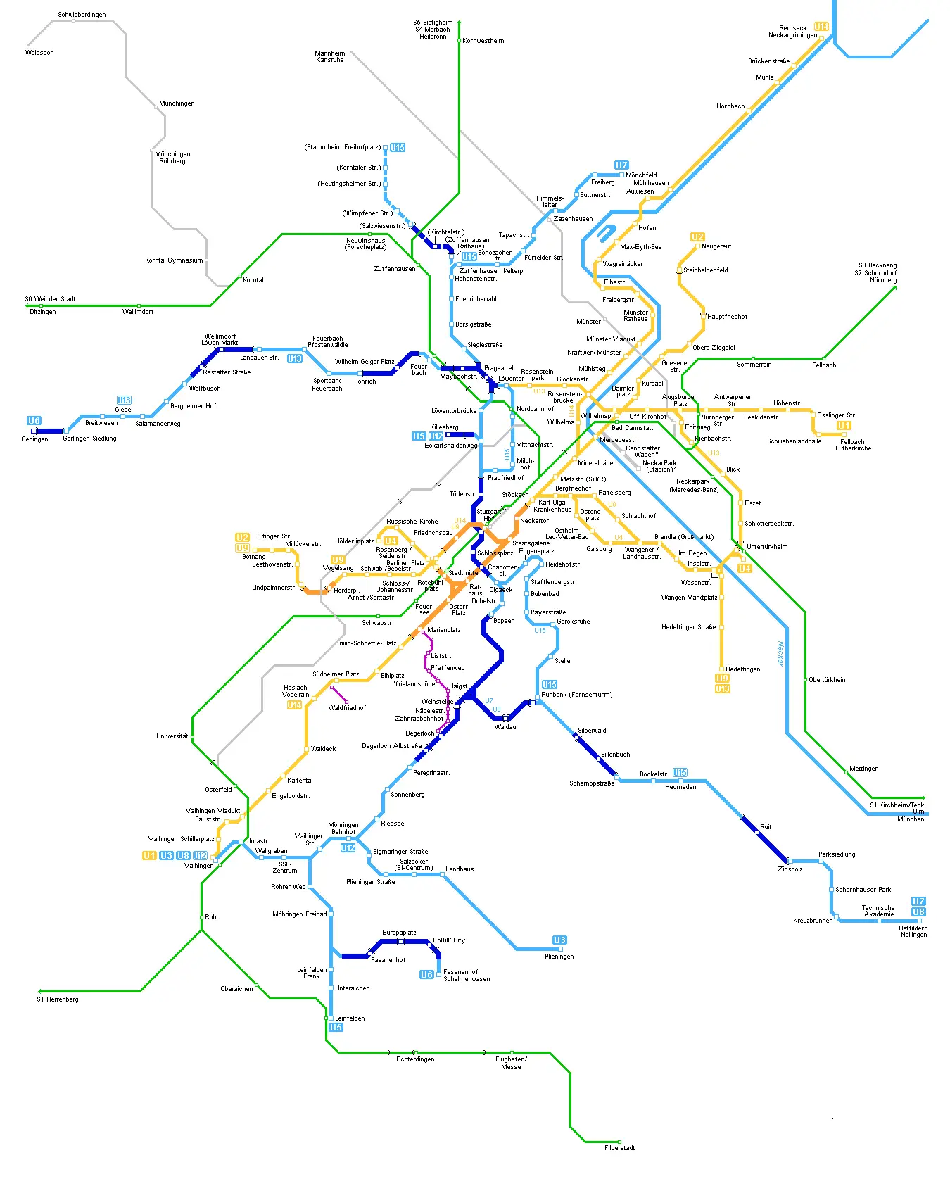Stuttgart Metro Map