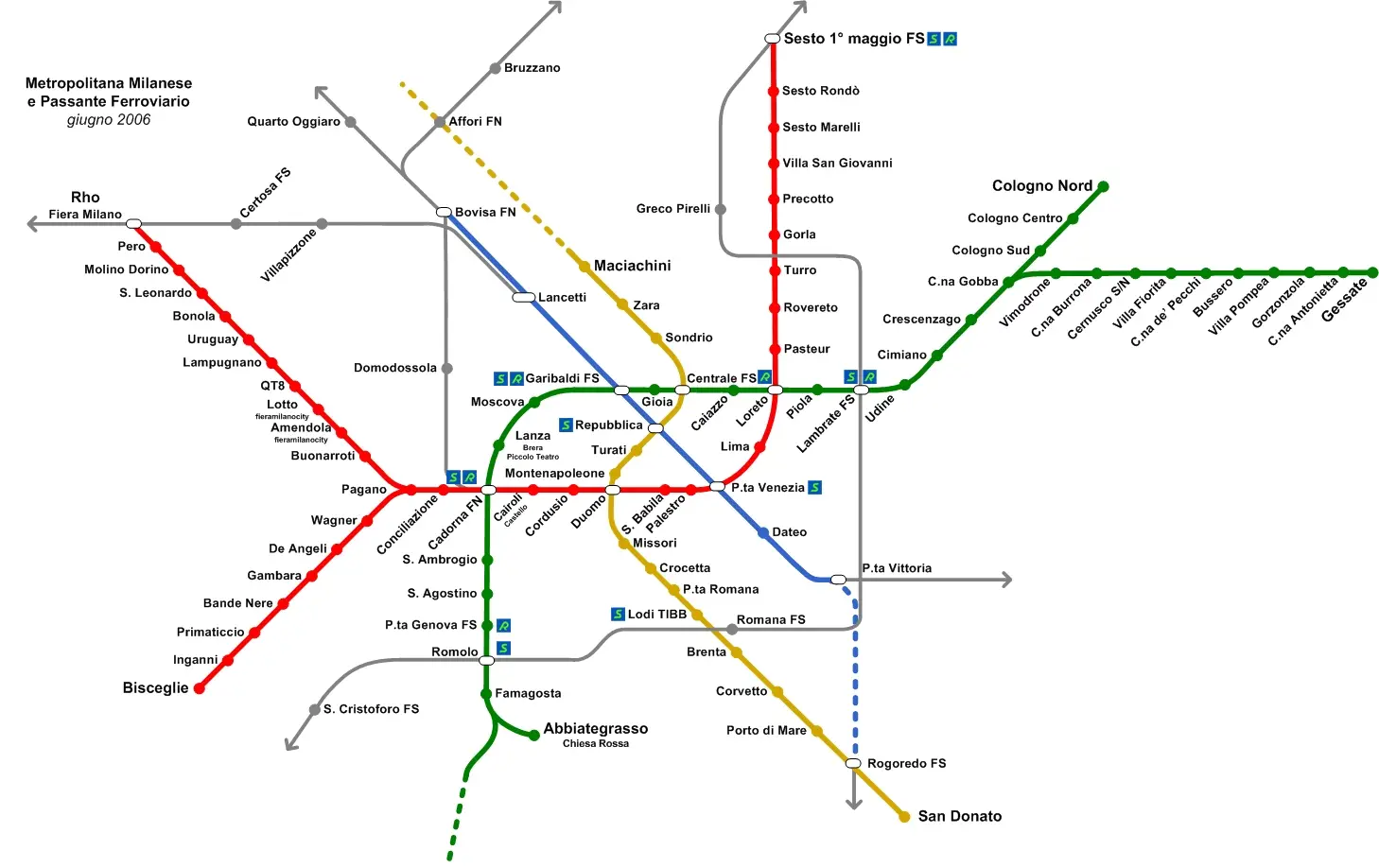 Subway System Map Milan