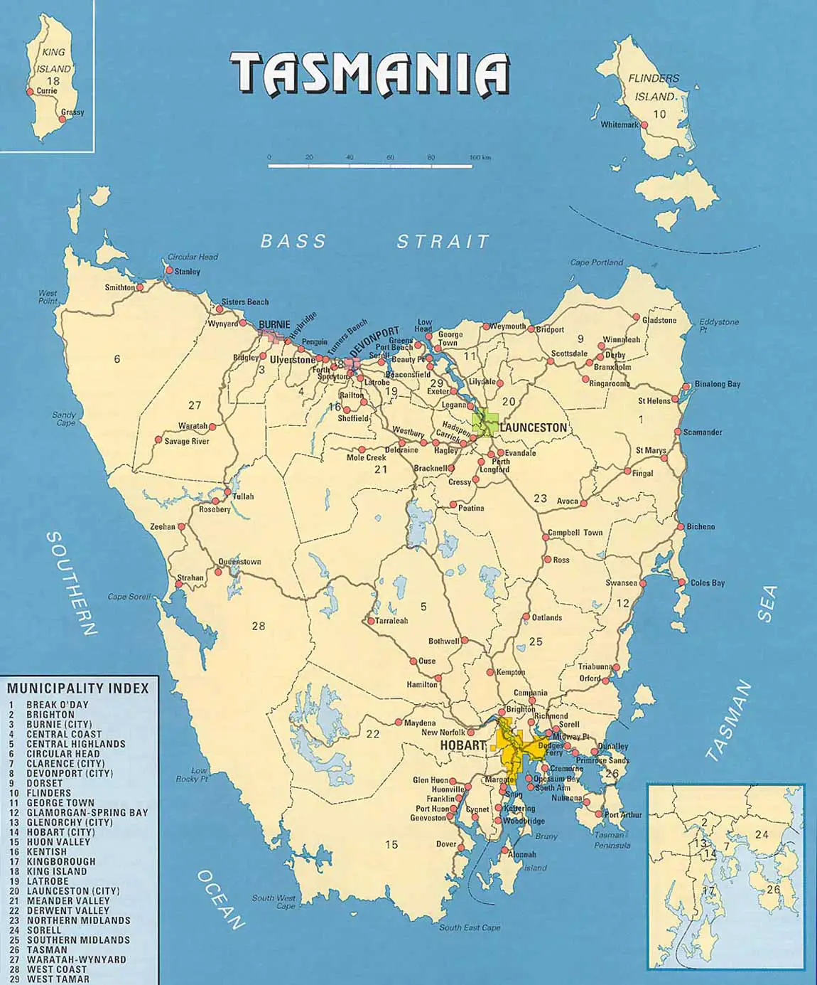 Large Tasmania Wall Map The Tasmanian Map Centre Images