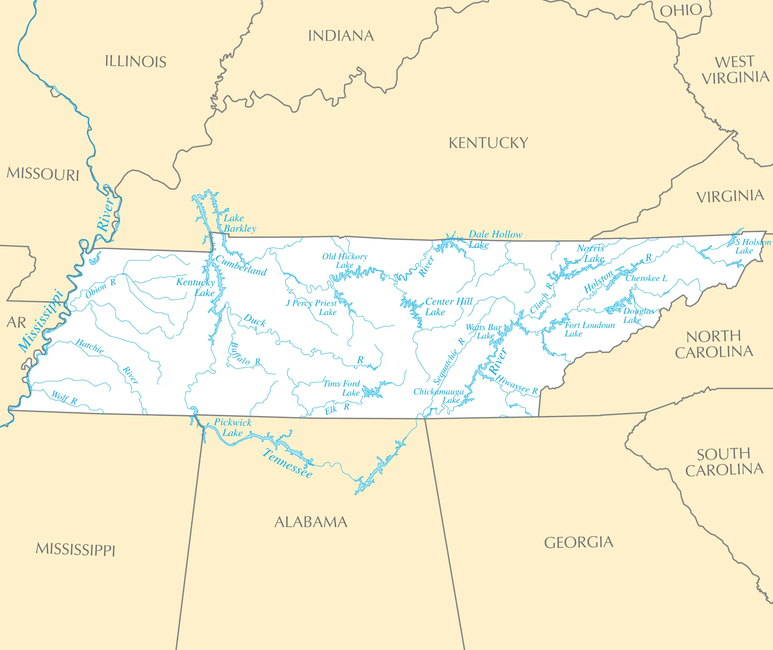Tennessee Rivers And Lakes
