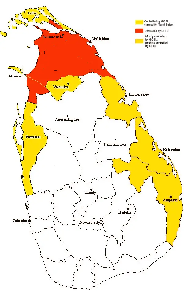 Territorial Control In Sri Lanka 200704