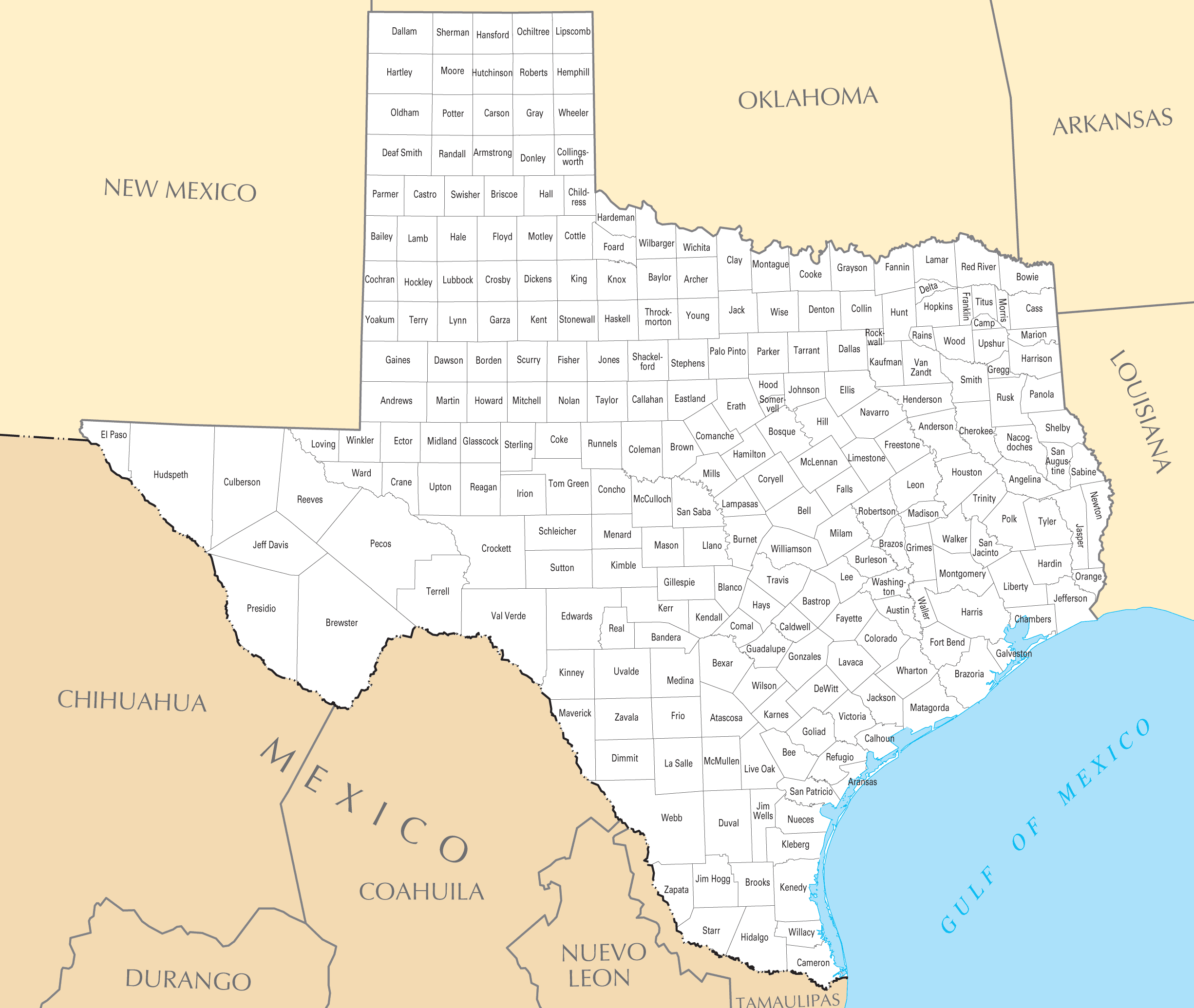 Texas County Map