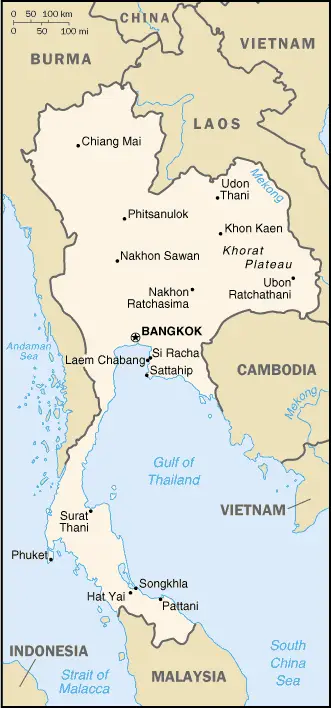 Thailand Map Cia