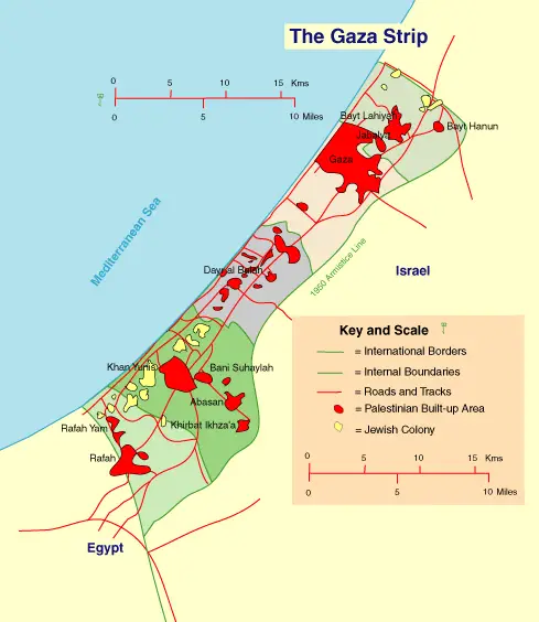 The Gaza Strip Map