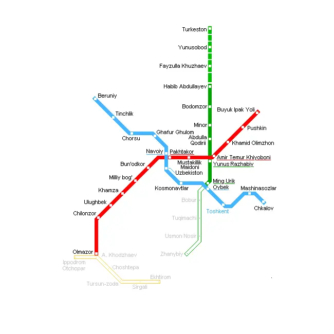 Toshkent Metro Map