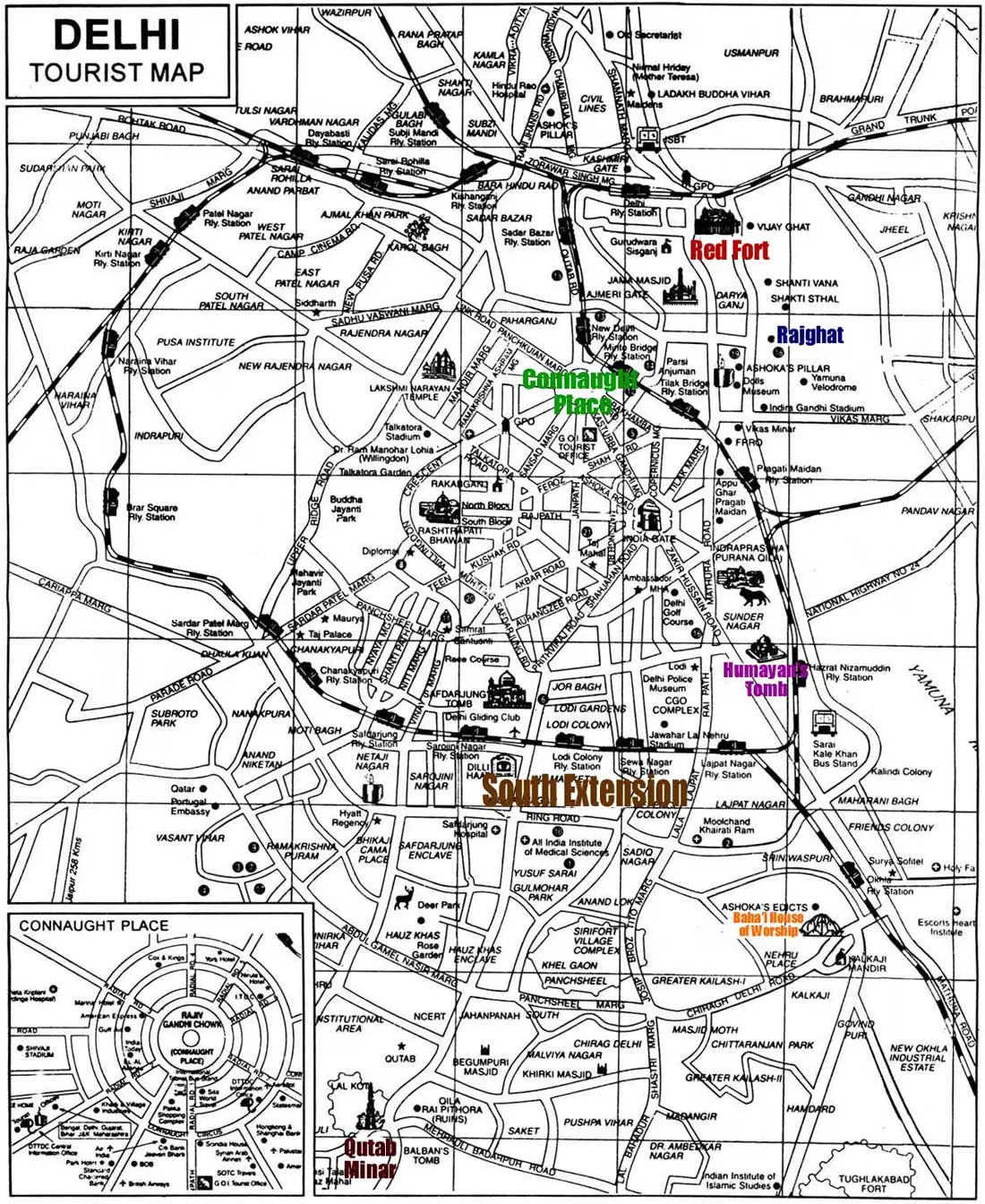 Tourist Map of Delhi