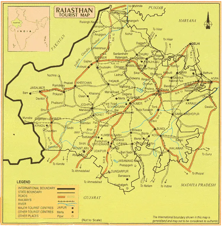 rajasthan tourist circuit map