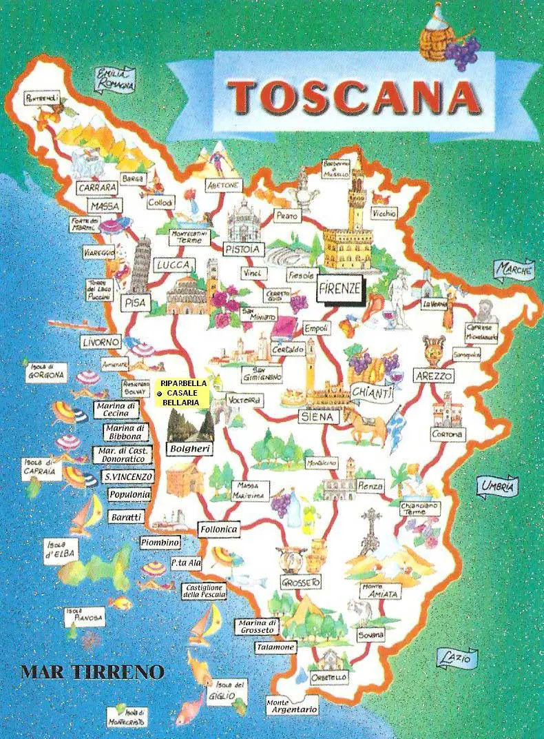 Tourist Map Of Tuscany