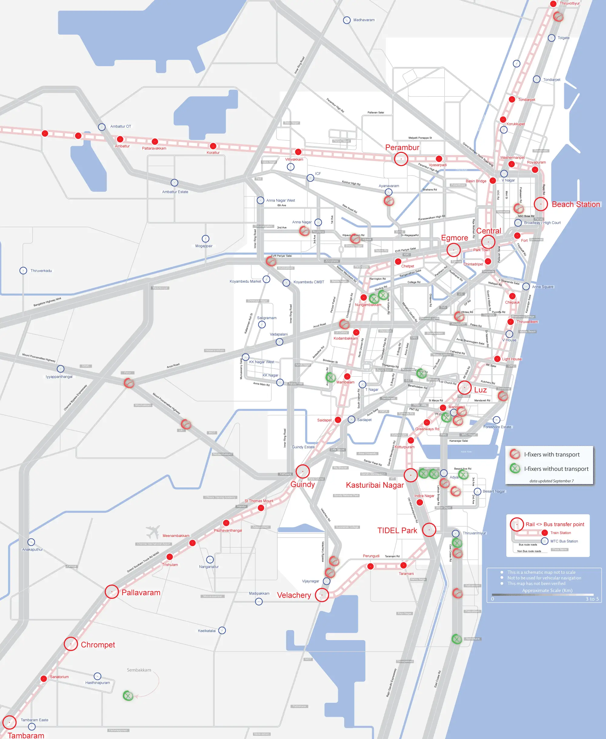 Transport Map of Chennai