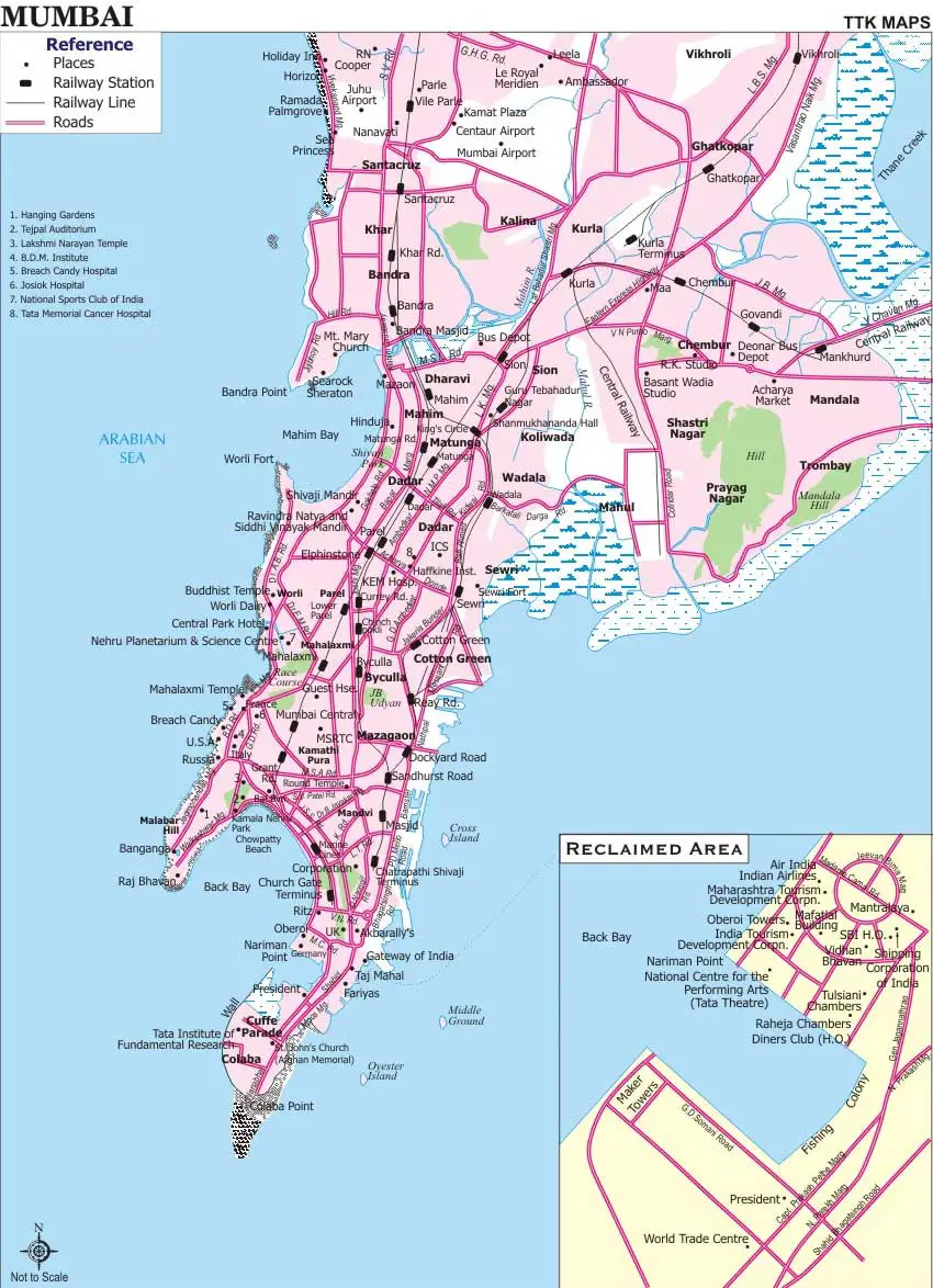 Transport Map of Mumbai