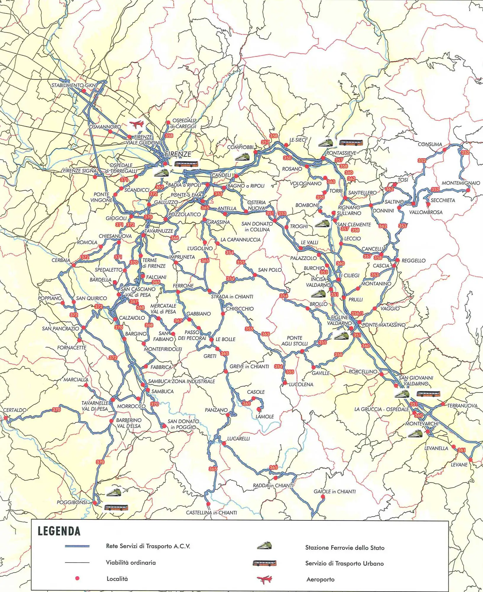 Transport Travel Map Florence (firenze)
