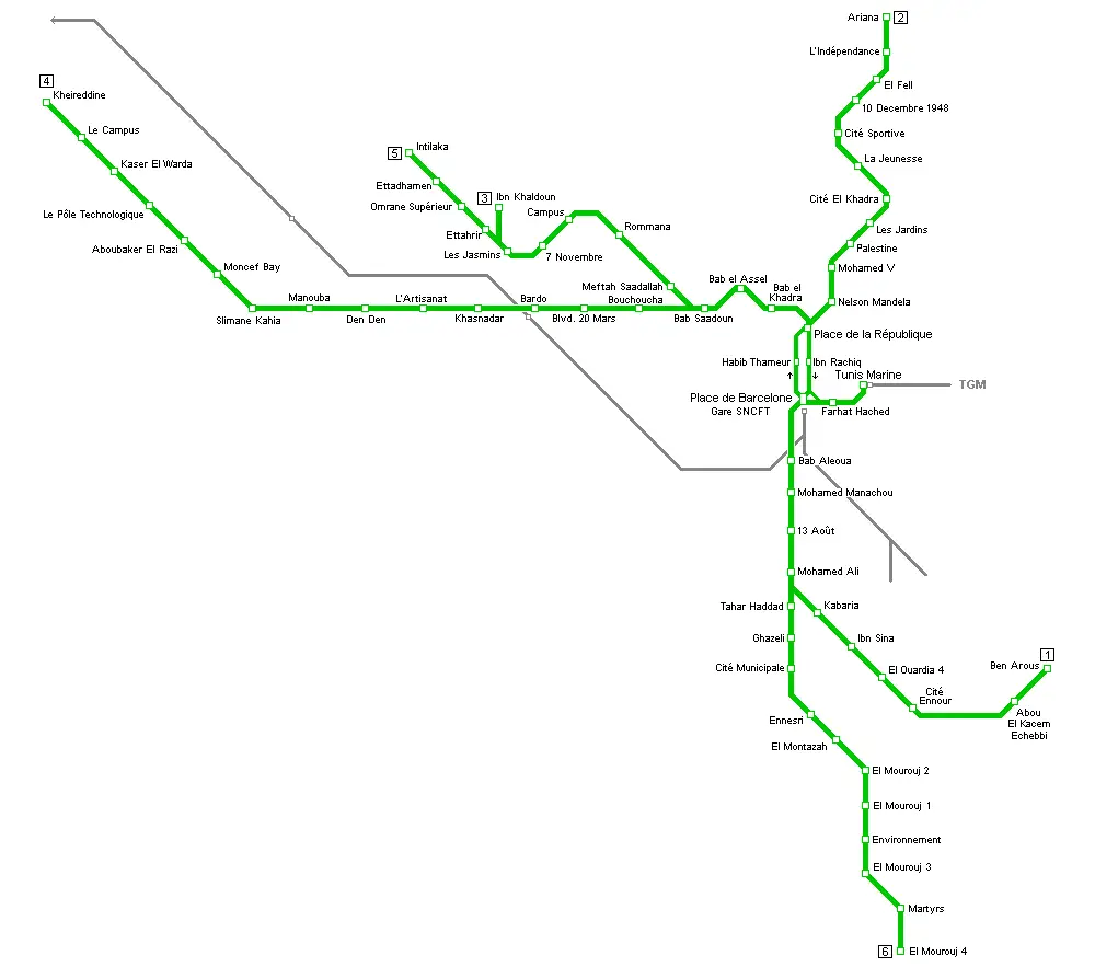 Tunis Metro Map