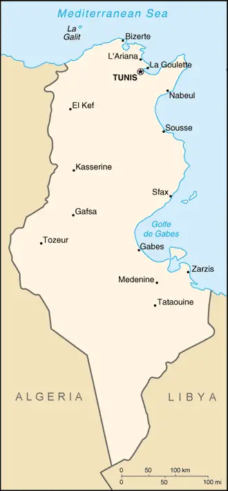 Tunisia Map En