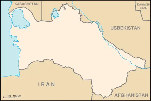 Turkmenistan Map Blank