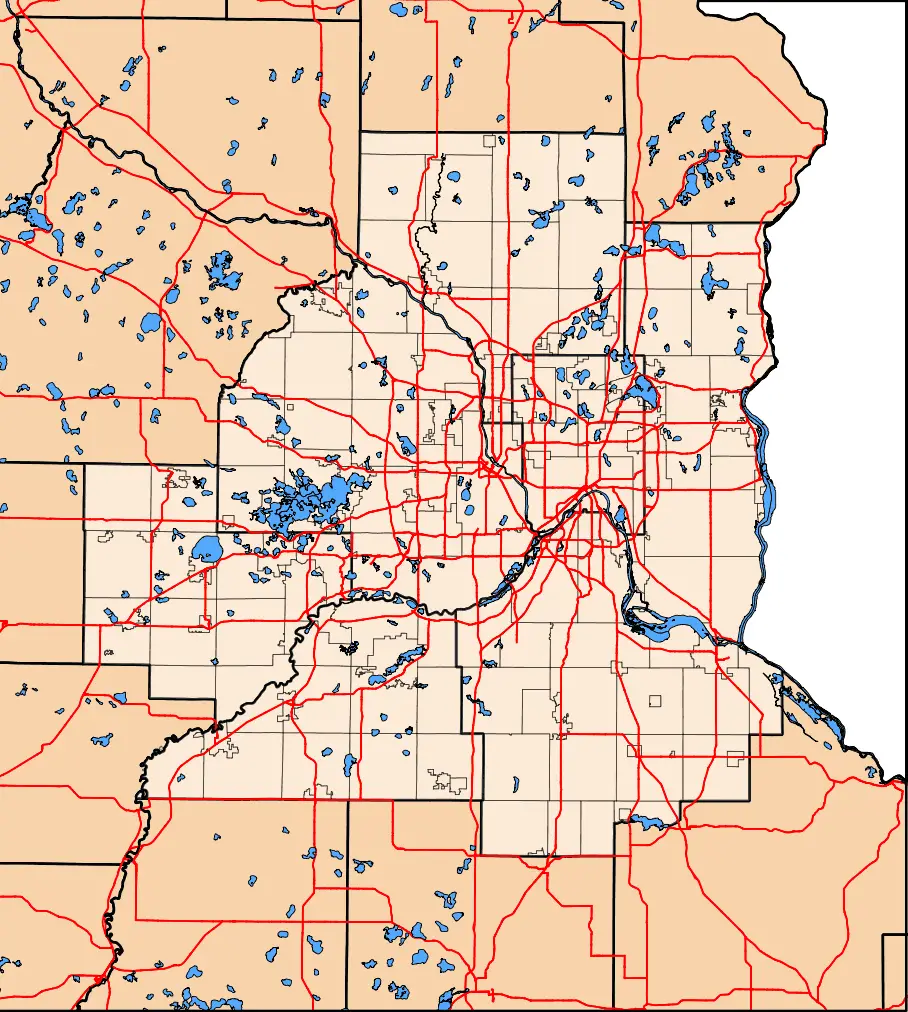 Collection 105+ Images map of the twin cities and surrounding area Stunning