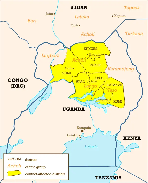 Ugandan Districts Affected By Lords Resistance Army