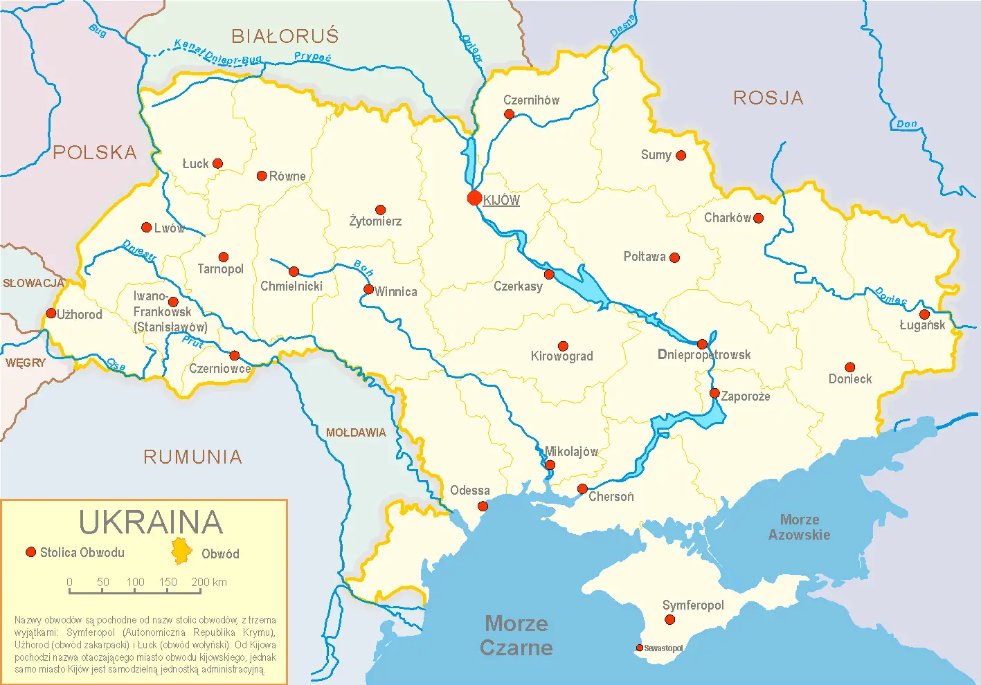 Ukraina Map Polish