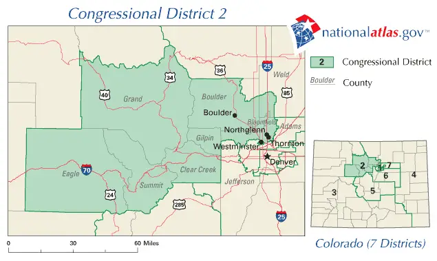 United States House of Representatives, Colorado District 2 Map