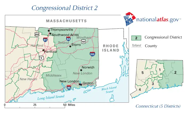 United States House of Representatives, Connecticut District 2 Map
