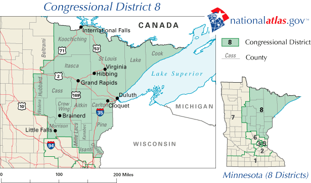 United States House of Representatives, Minnesota District 8 Map