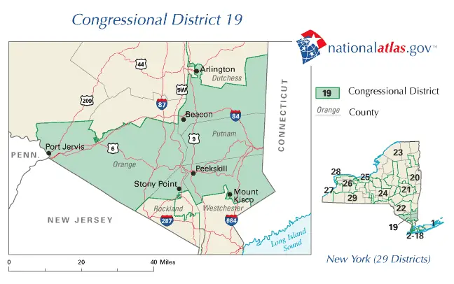 United States House of Representatives, New York District 19 Map
