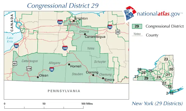 United States House of Representatives, New York District 29 Map