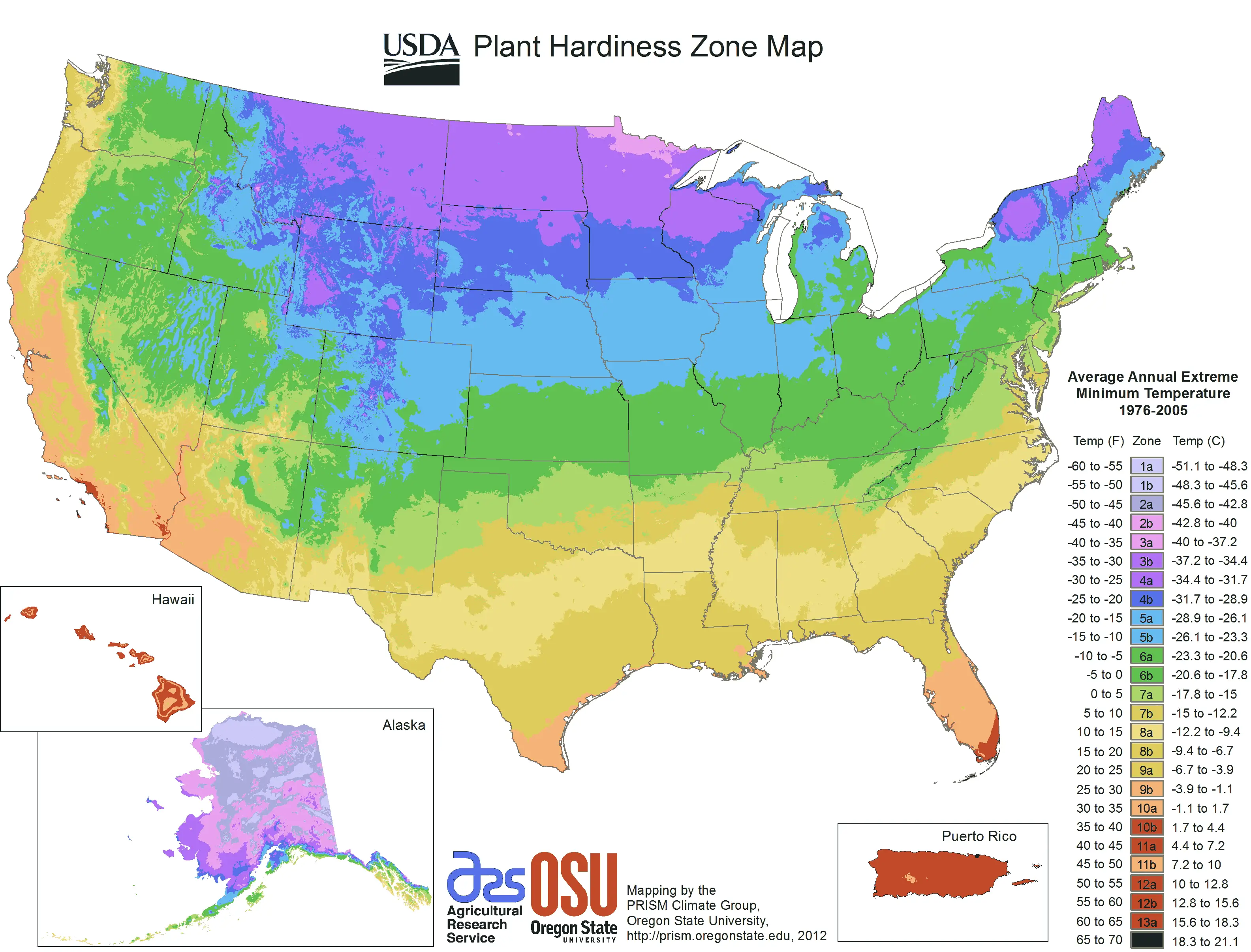 Us Plant Hardiness Zone Map