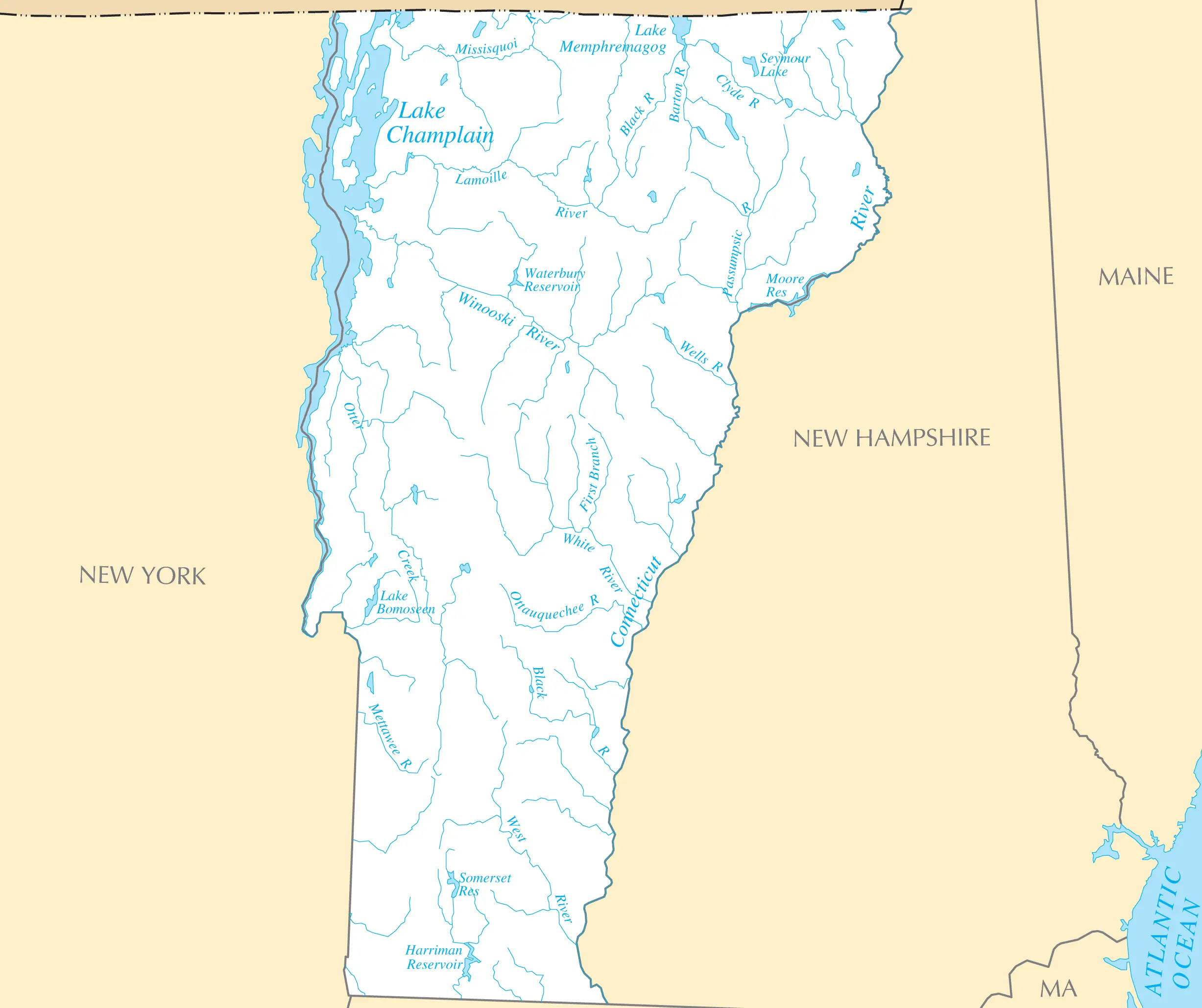 Vermont Rivers And Lakes