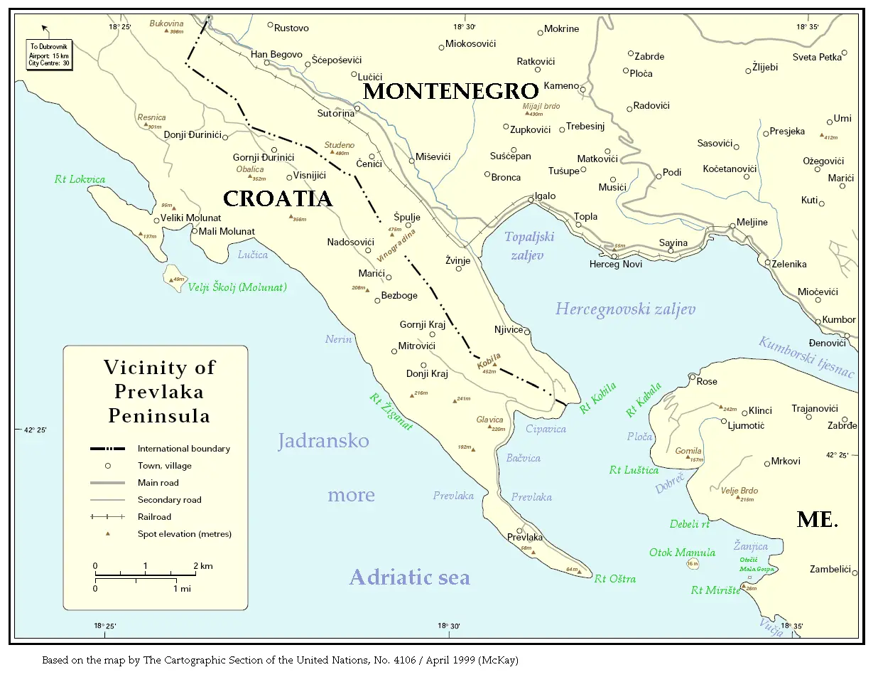 Vicinity of Prevlaka In Croatia And Montenegro