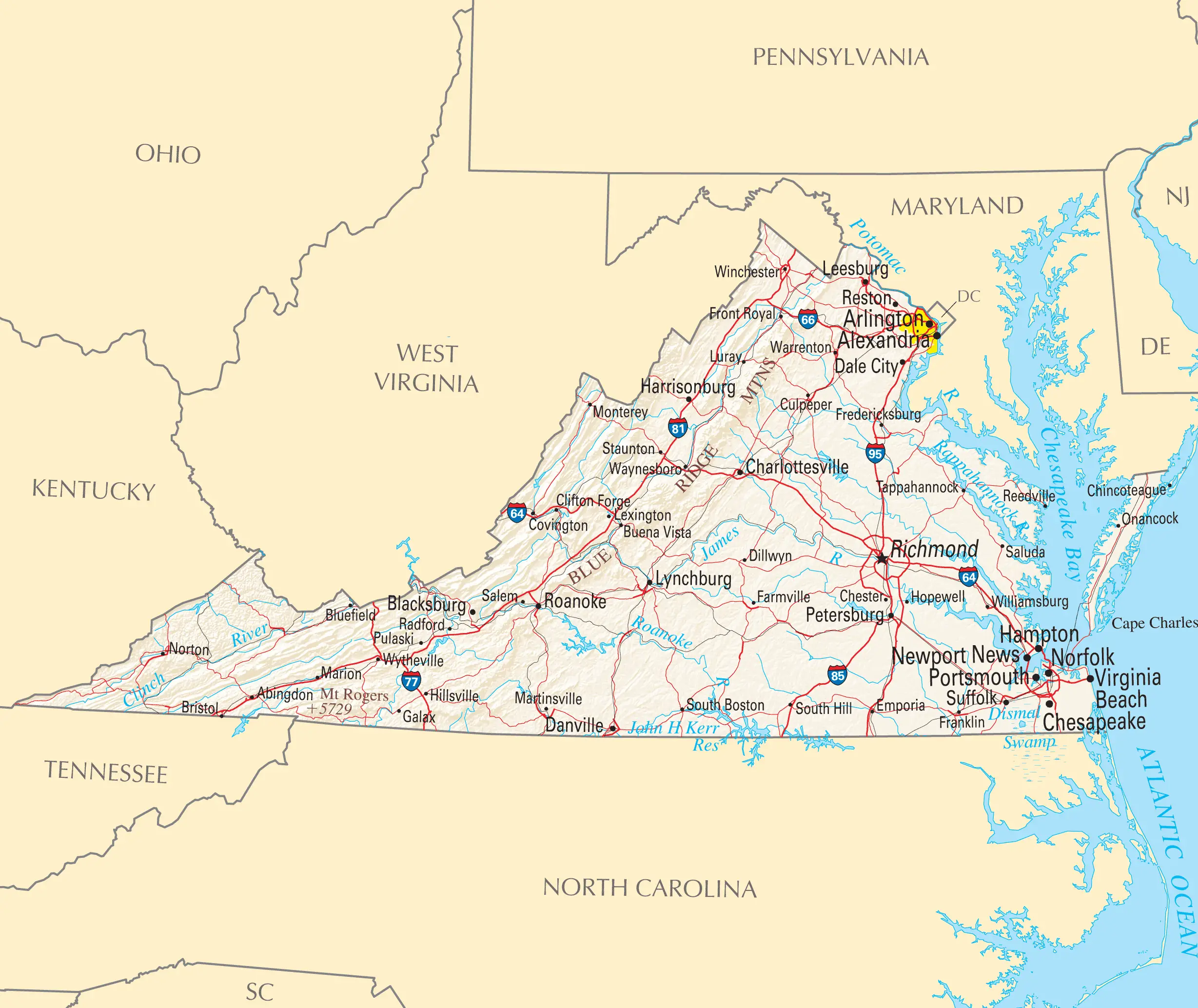 Virginia Reference Map
