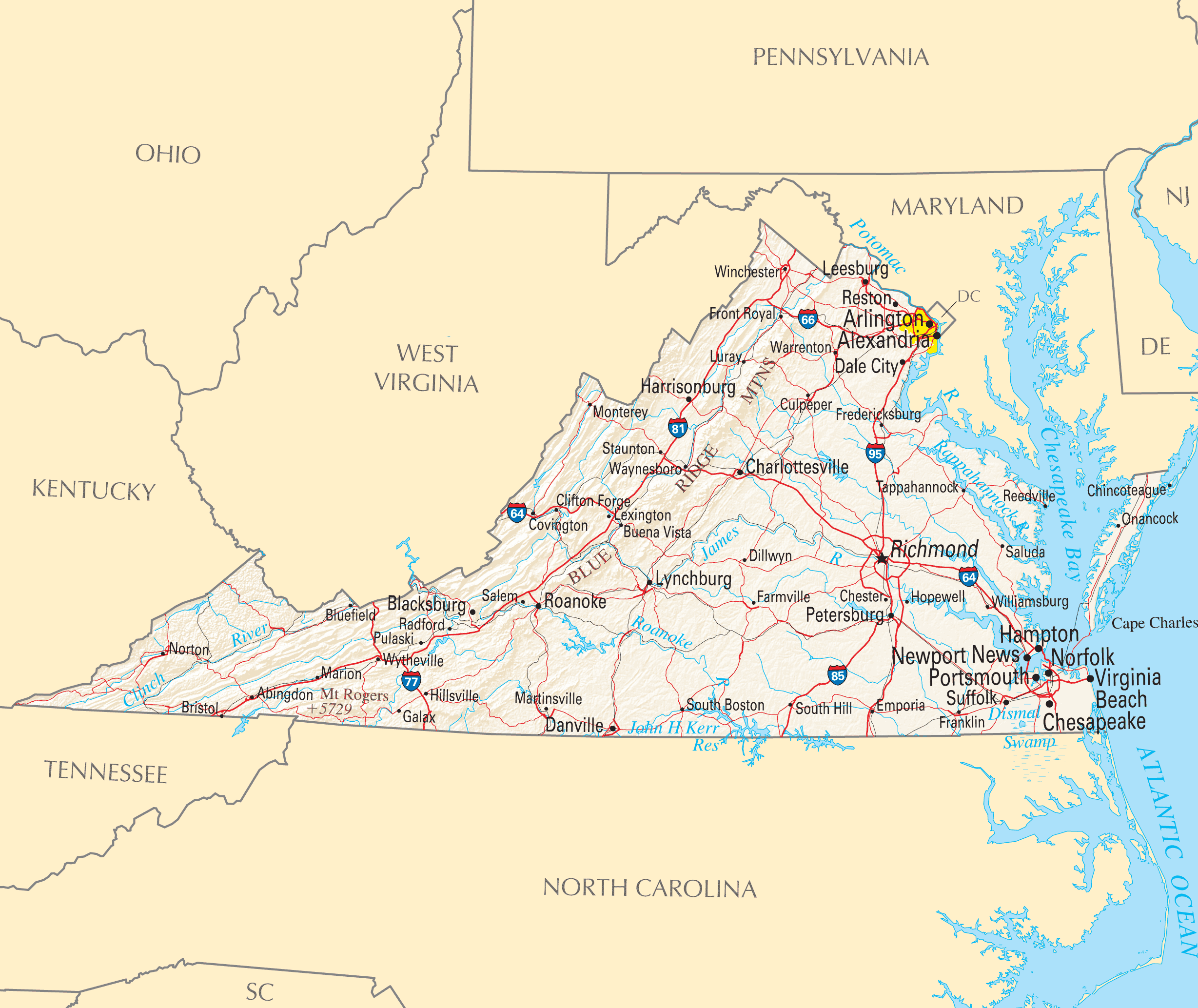 Virginia Reference Map