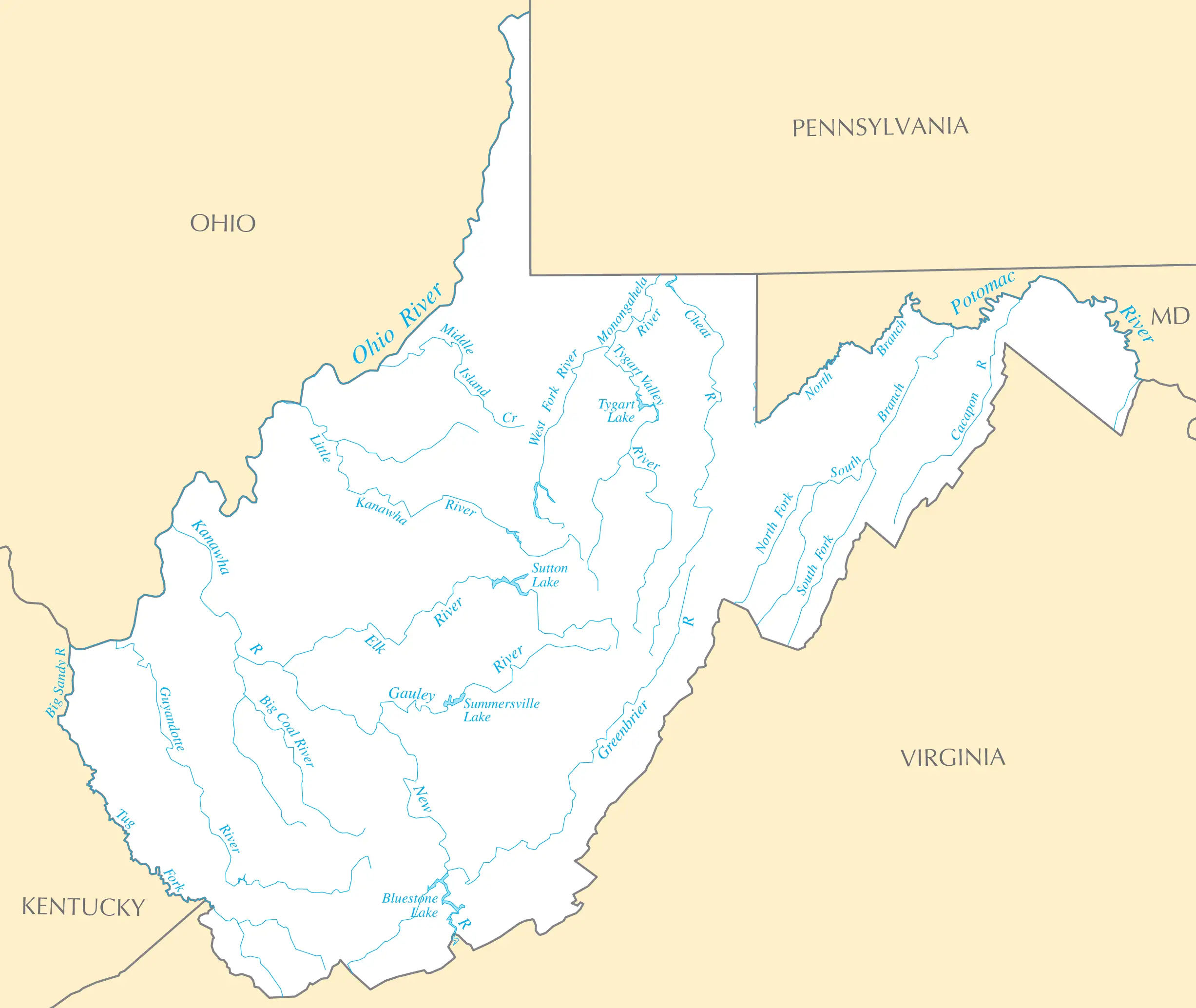West Virginia Rivers And Lakes